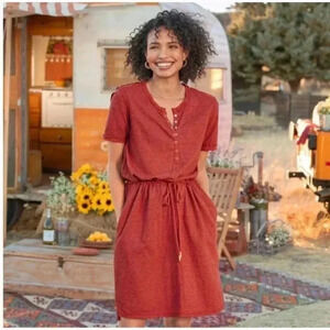 Sundance Candice Striped‎ Henley Petite Dress